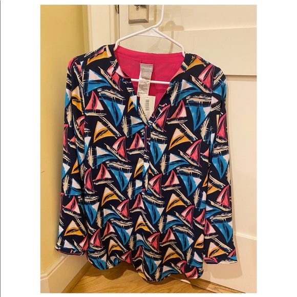 CHICO’S Reversible pullover coastal sails print - Picture 5 of 6